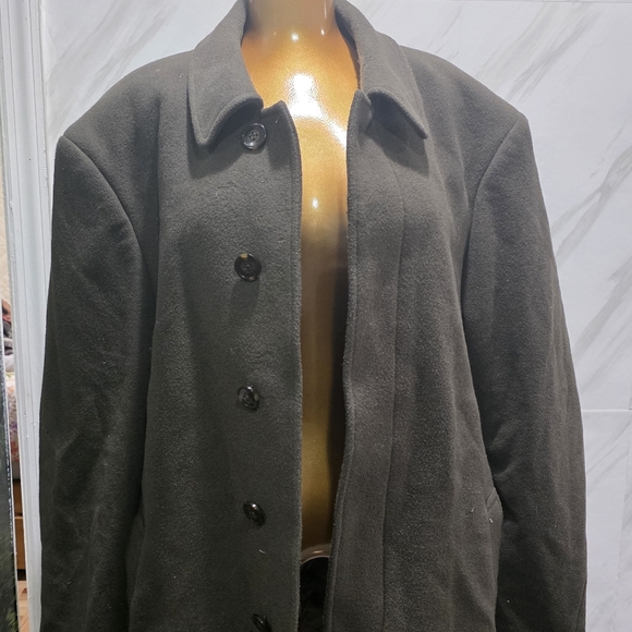 Lauren Ralph Lauren Mens 46R Wool Nylon Brown Overcoat Jacket Classic - Picture 10 of 10